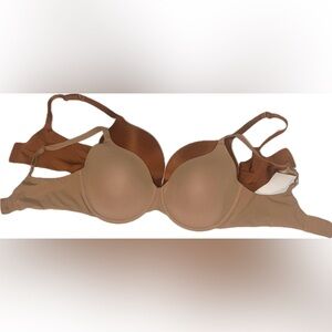 SKIMS Ultimate Teardrop Push-Up Bronze & Fits Everybody T-shirt Bra Sienna 38D